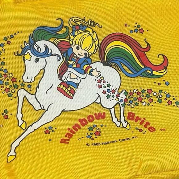 Vintage 80s1983 Rainbow Brite Yellow Lunch Bag Purse Thermos Brand - - Picture 5 of 5